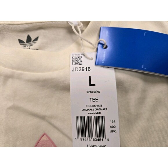 NWT Adidas Originals Tee 'Cream White' (Kids L) JD2916 - Picture 8 of 9